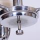 Bauhaus Chandelier in Chrome-Plated Steel and Opaline Glass, Czech, 1930s