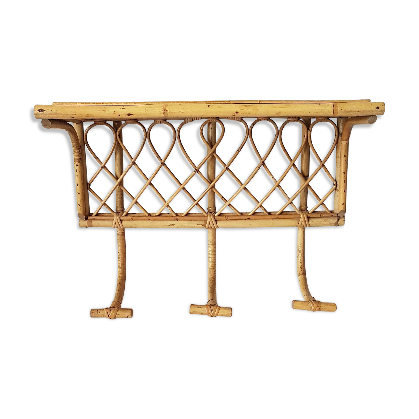 Coat rack in rattan of the 60s