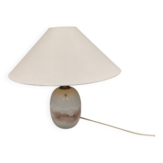 Sakura table lamp white/ pink glass, by Michael Bang for Holmegaard Denmark