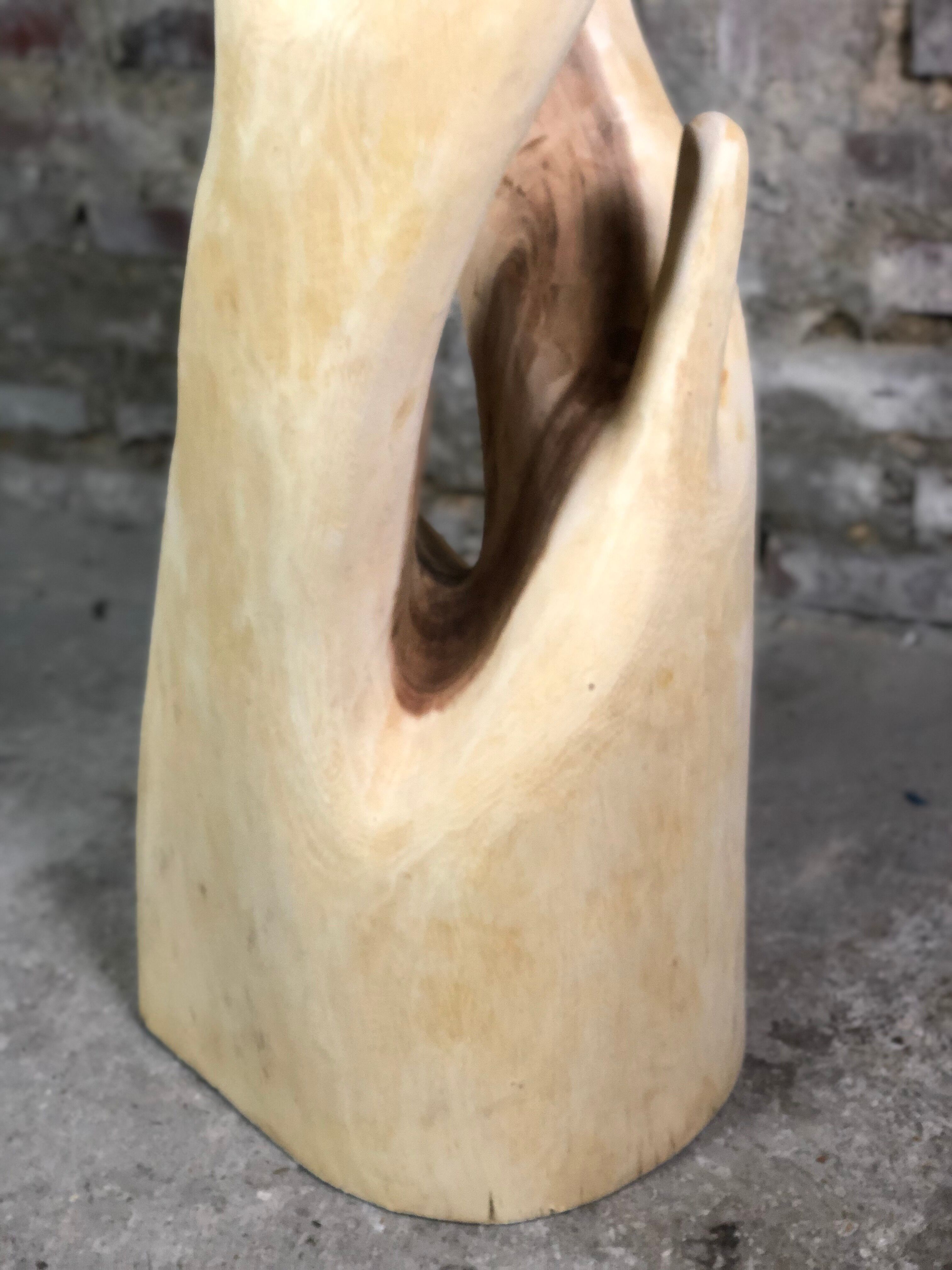Brutalist coat rack carved in Suar WOOD HT 193 cm