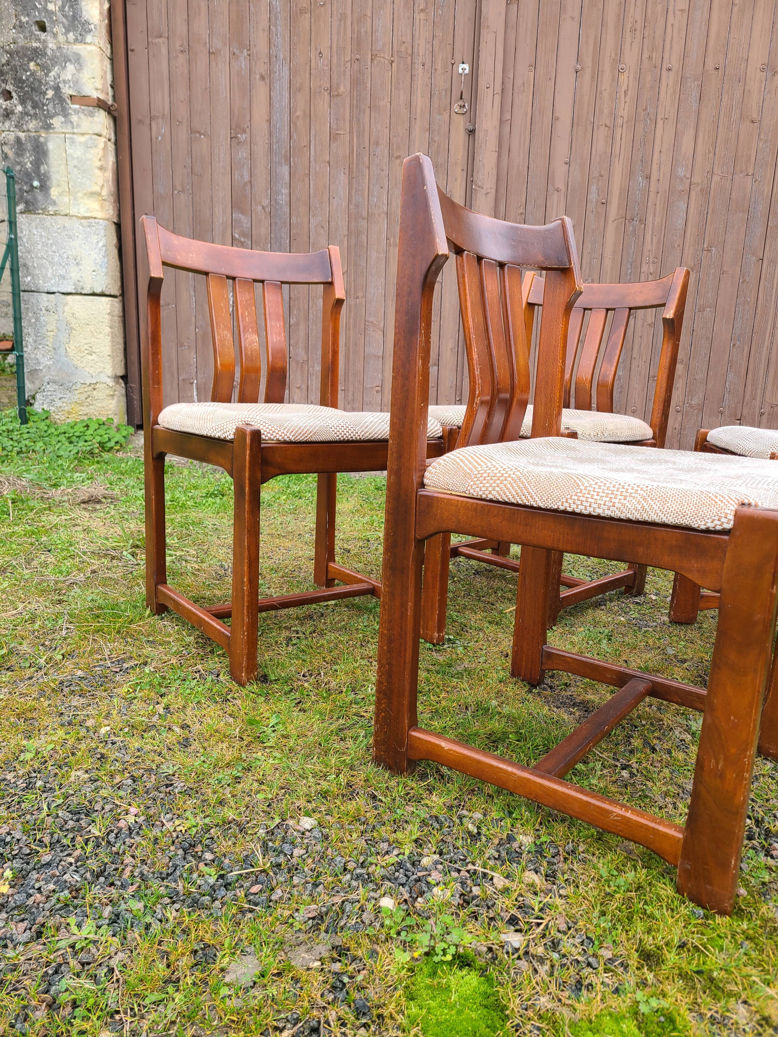 Set of 4 Scandinavian style chairs 1960
