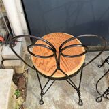 Set of 4 vintage wrought iron chairs from the 1940s.