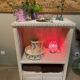 Meuble vintage en osier blanc