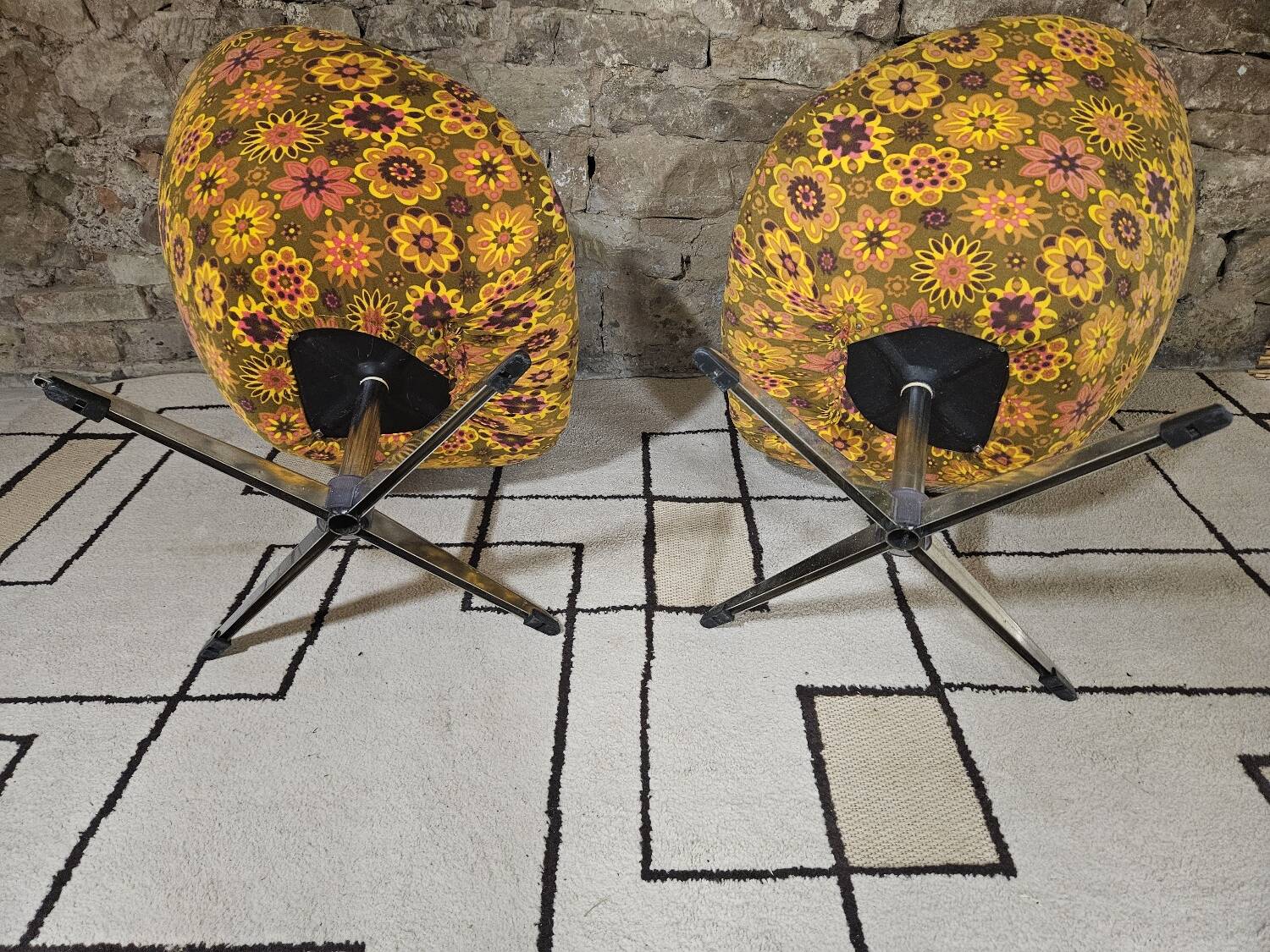 Pair of polystyrene cocktail shells 1970s