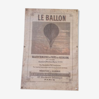 Affiche tissus le ballon montgolfière illustration décoration murale