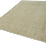 Hand-knotted persian vintage 1970s 211 cm x 286 cm beige wool carpet