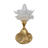 Glass flower laying lamp