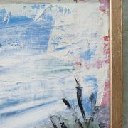 Scandinavian modern painting, signed,  1990s, oil on canvas, framed