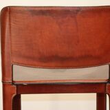 Matteo Grassi high stool in leather and metal