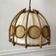 Scandinavian suspension in rattan canvas and canning 60s-70s