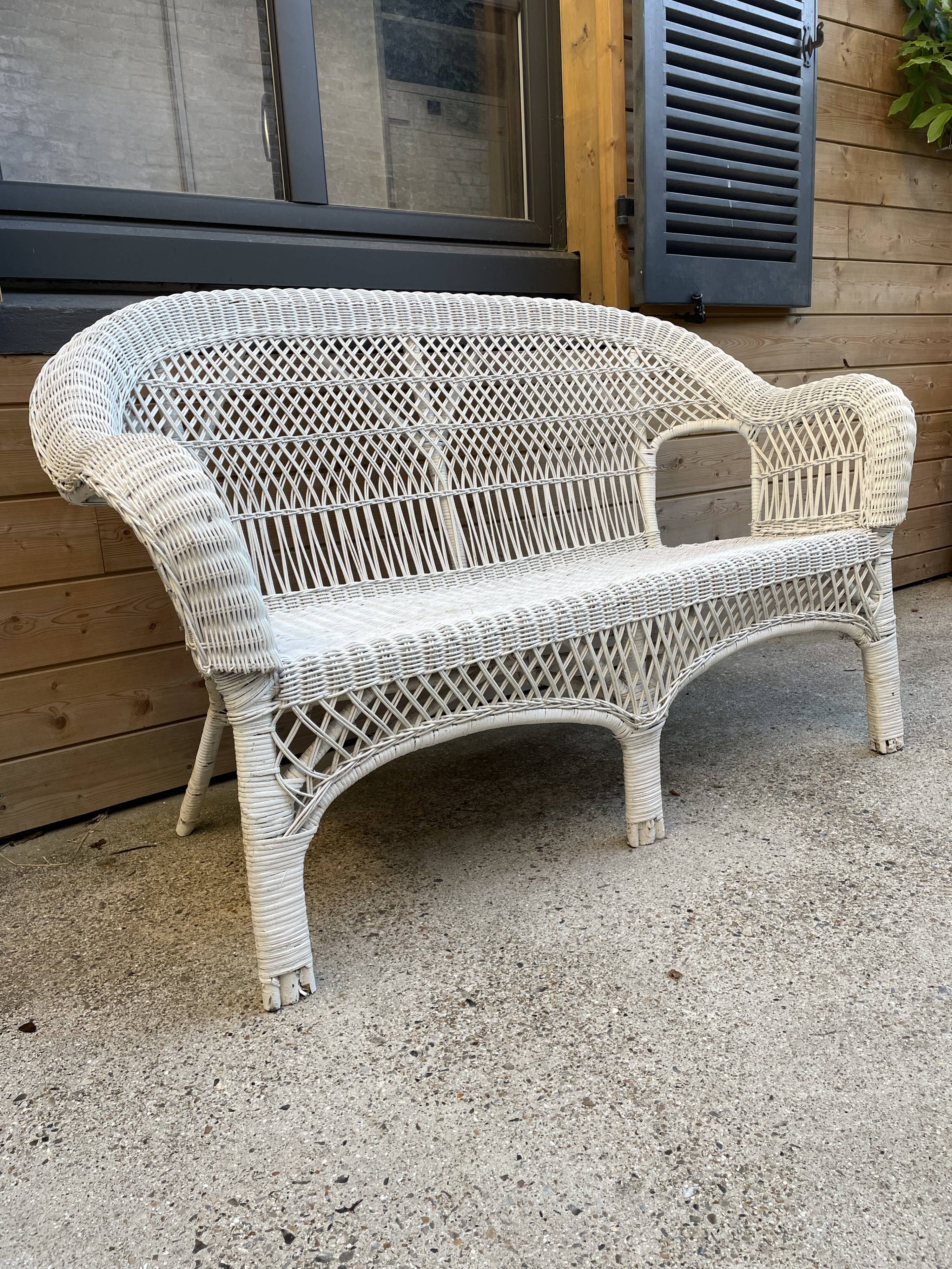 Vintage rattan sofa