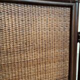 Vintage Six Panel Tinted Bamboo and Rattan Screen, Room Divider