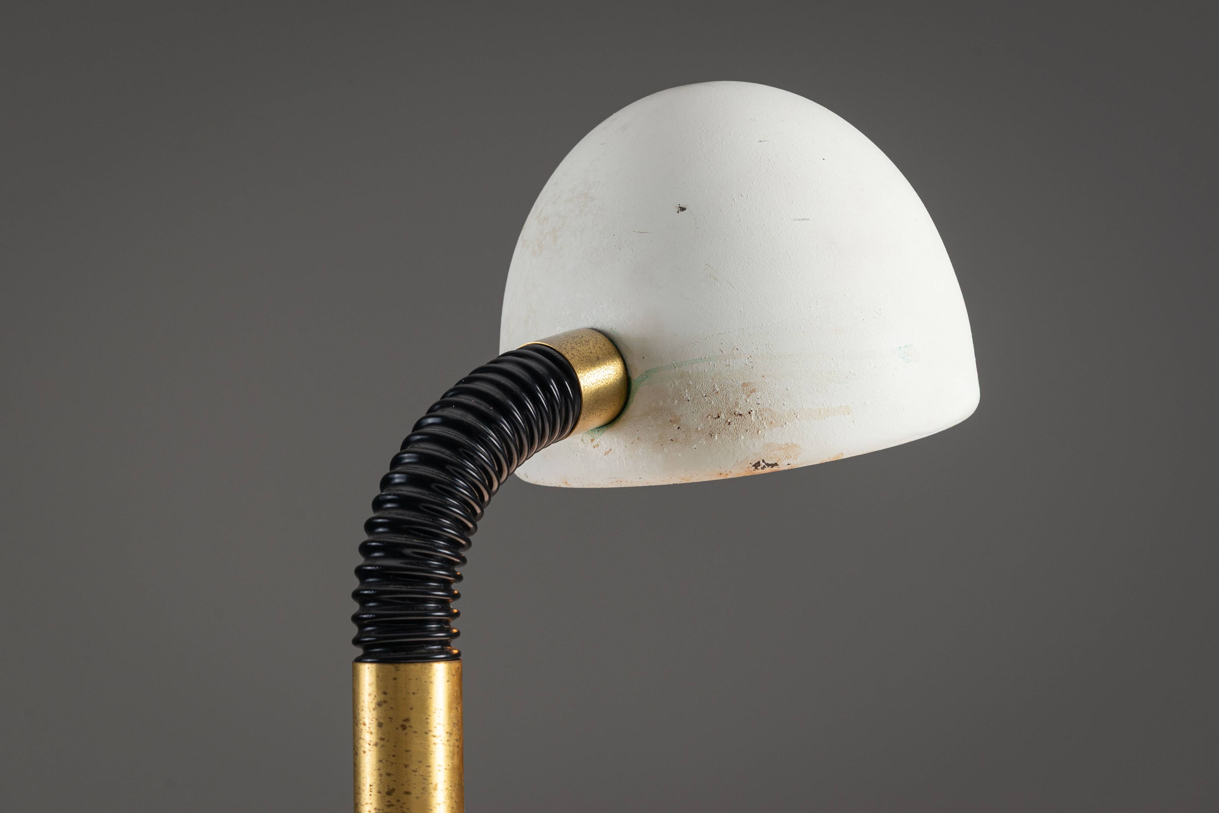 Egon Hillebrand desk lamp in white metal with brass accents