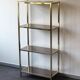 Smoked and mirrored glass shelf, Hollywood Regency style, 70s.