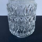 Cylindrical globe in transparent worked glass