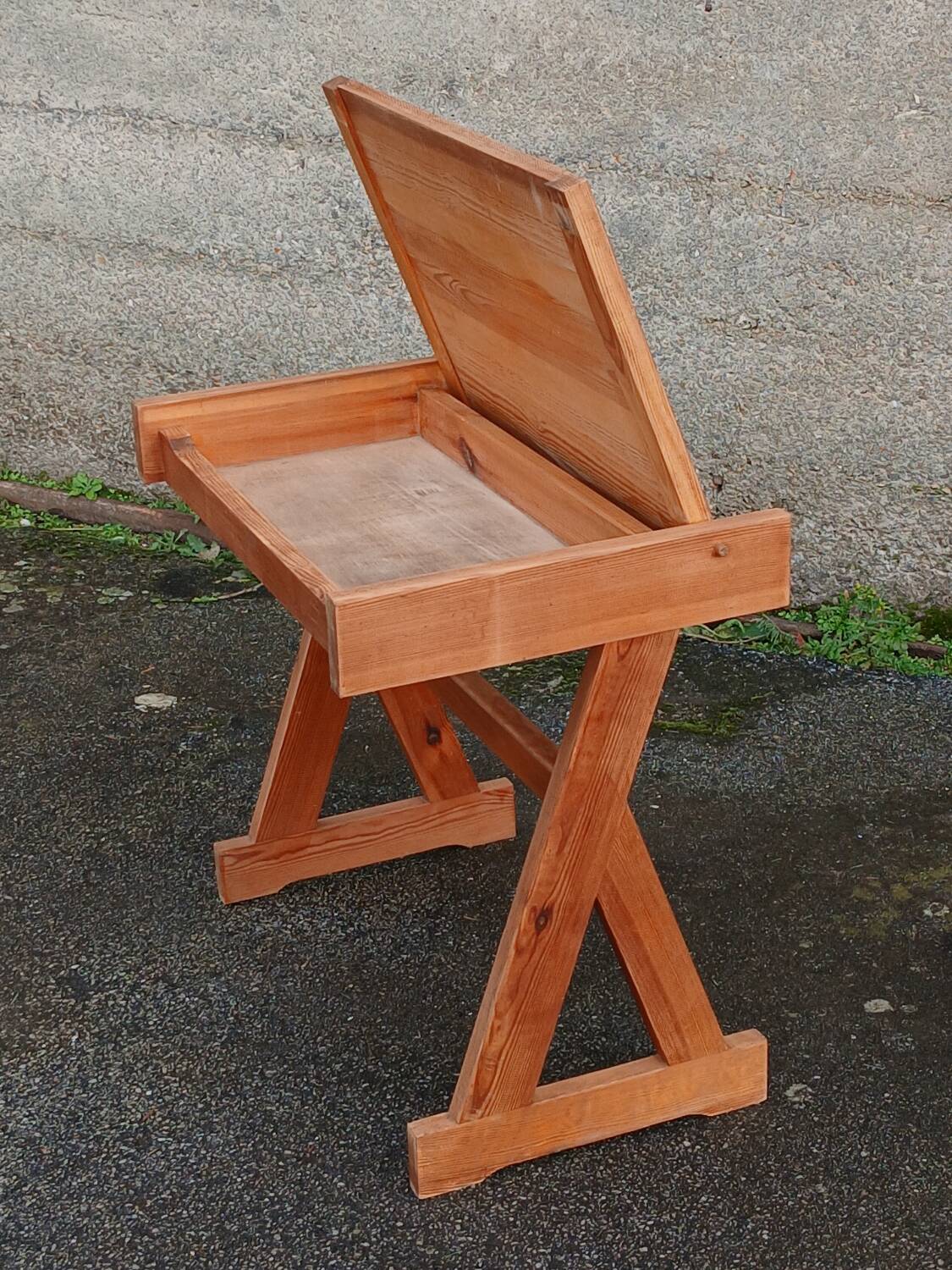 Solid pine desk, 1960s