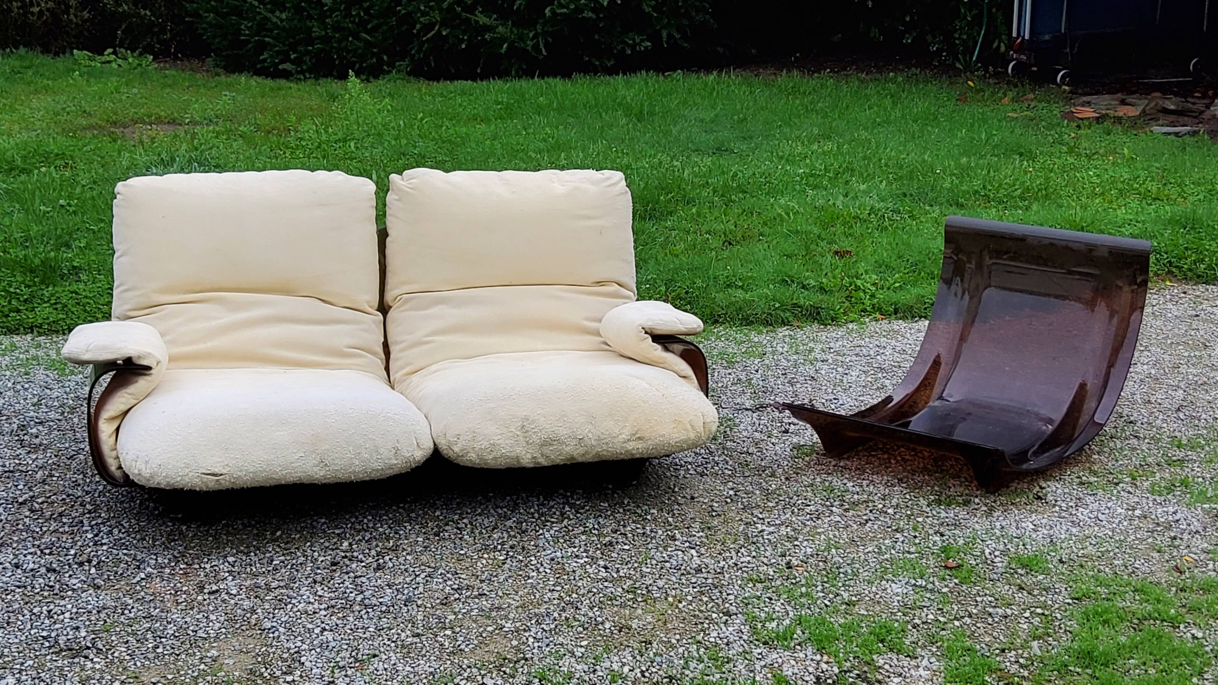 Michel Ducaroy Ligne Roset Marsala model designer sofa and 1970s armchair shell