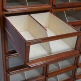 Vintage Dutch Oak / Mahogany Haberdashery Shop Cabinet, 1930s