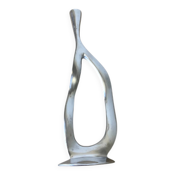 Bougeoir biomorphique, en aluminium massif, années 1970