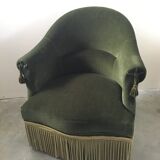 Green velvet toad chair