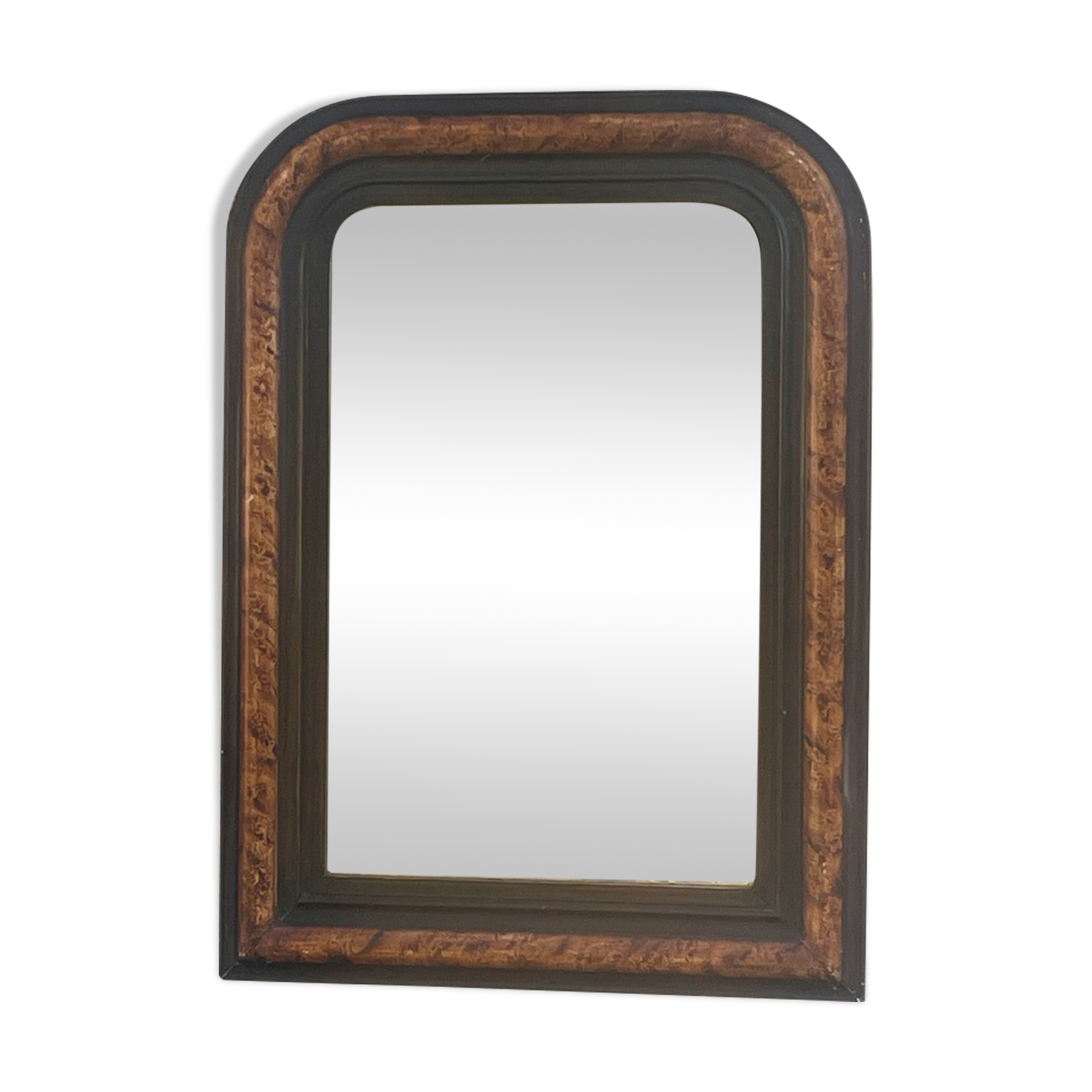 Louis Philippe mirror, beautiful format, trompe l'oeil faux bois