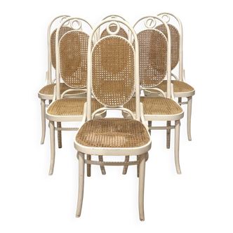 Set of 6 caned chairs