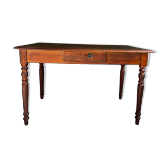 Solid walnut table with one drawer