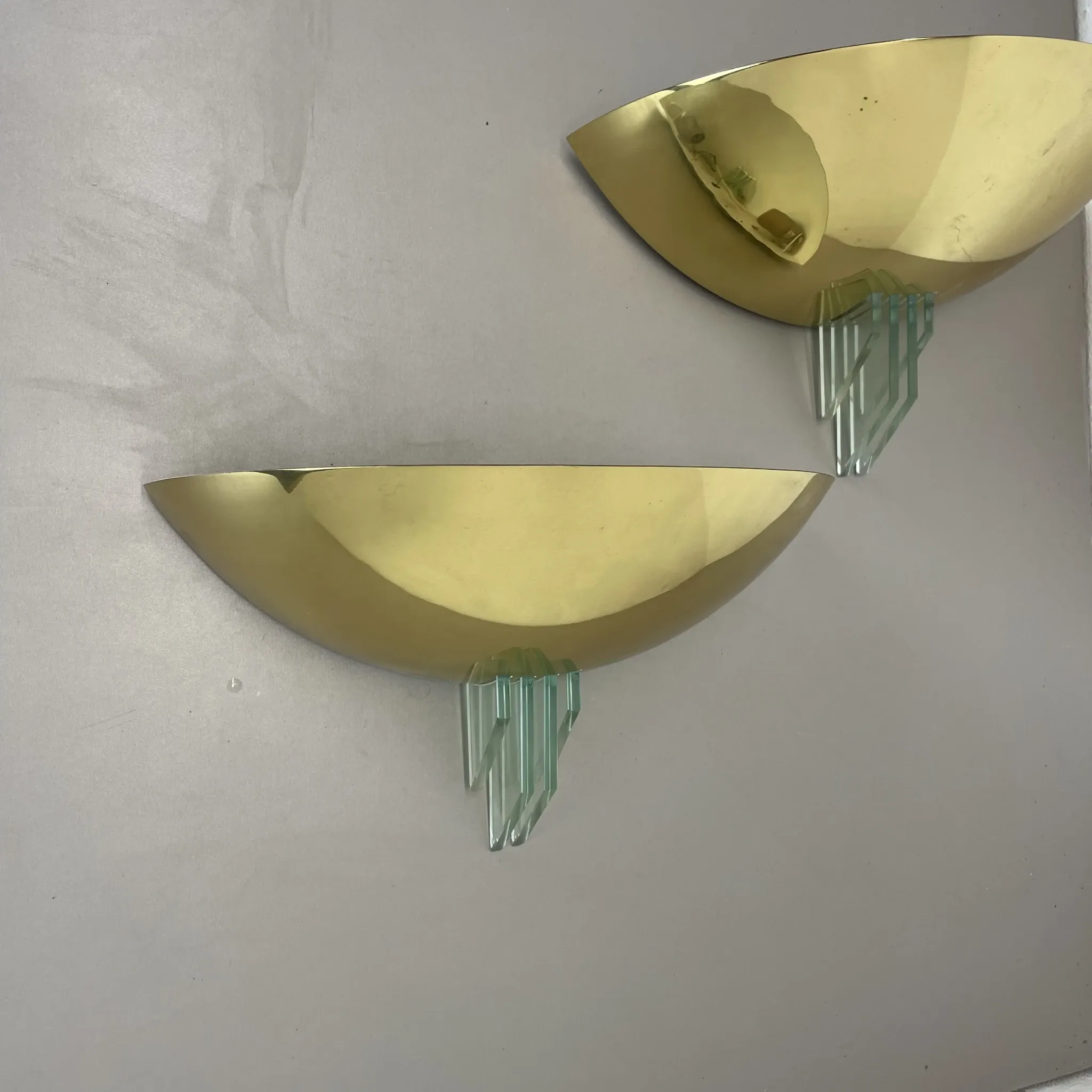 Set of two minimalist wall lights in the style of sciolari from baulmann, germany, 1980s