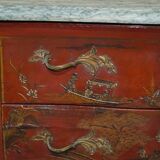 Chinoiserie Bombé Commode in Oak, Marble and Gilded Wood