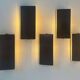 Set of 5 vintage shuttered wall lights, brown, France 1970
