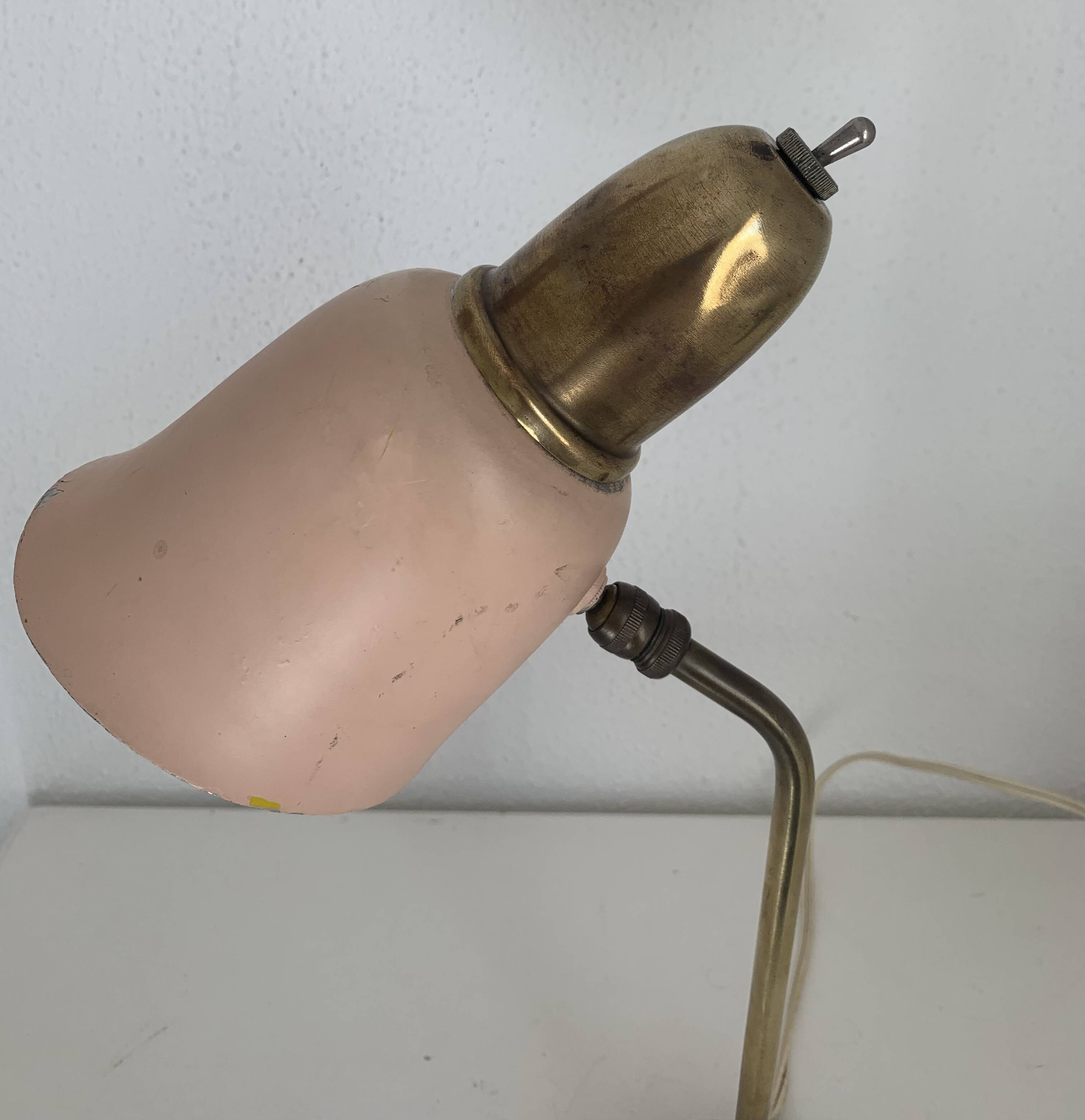 Lampe style cocotte rose et dorée, 1950