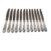 12 couteaux de table metal argente orfevre Ercuis modele Dubarry