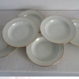 Set of 6 Limoges porcelain soup plates