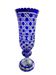 Cobalt blue cut crystal vase "The Great Owls" – Large model on a pedestal