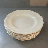 8 white porcelain plates