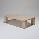 Rectangular travertine coffee table, 1970s