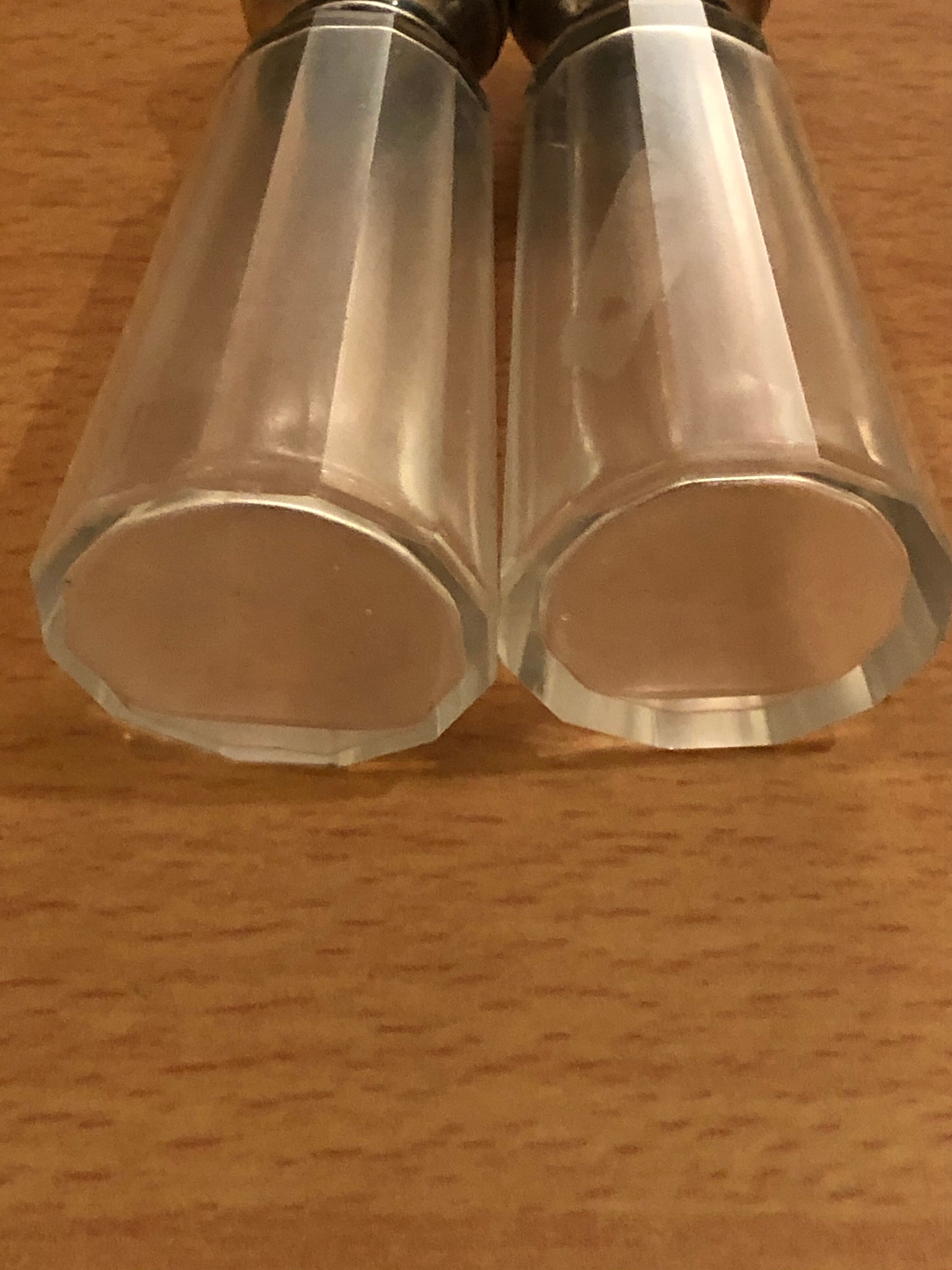 Saliere and pepper in solid silver cap