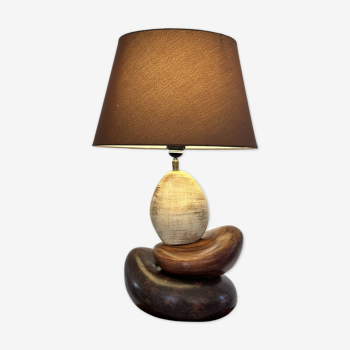 Lamp with 3 pebbles designed by François Chatain, France 1980