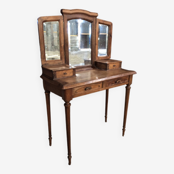 Walnut dressing table from the 1900s in Art Nouveau and Louis XVI style.