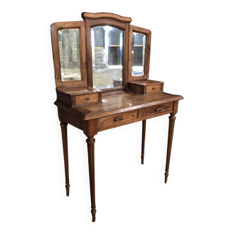 Walnut dressing table from the 1900s in Art Nouveau and Louis XVI style.