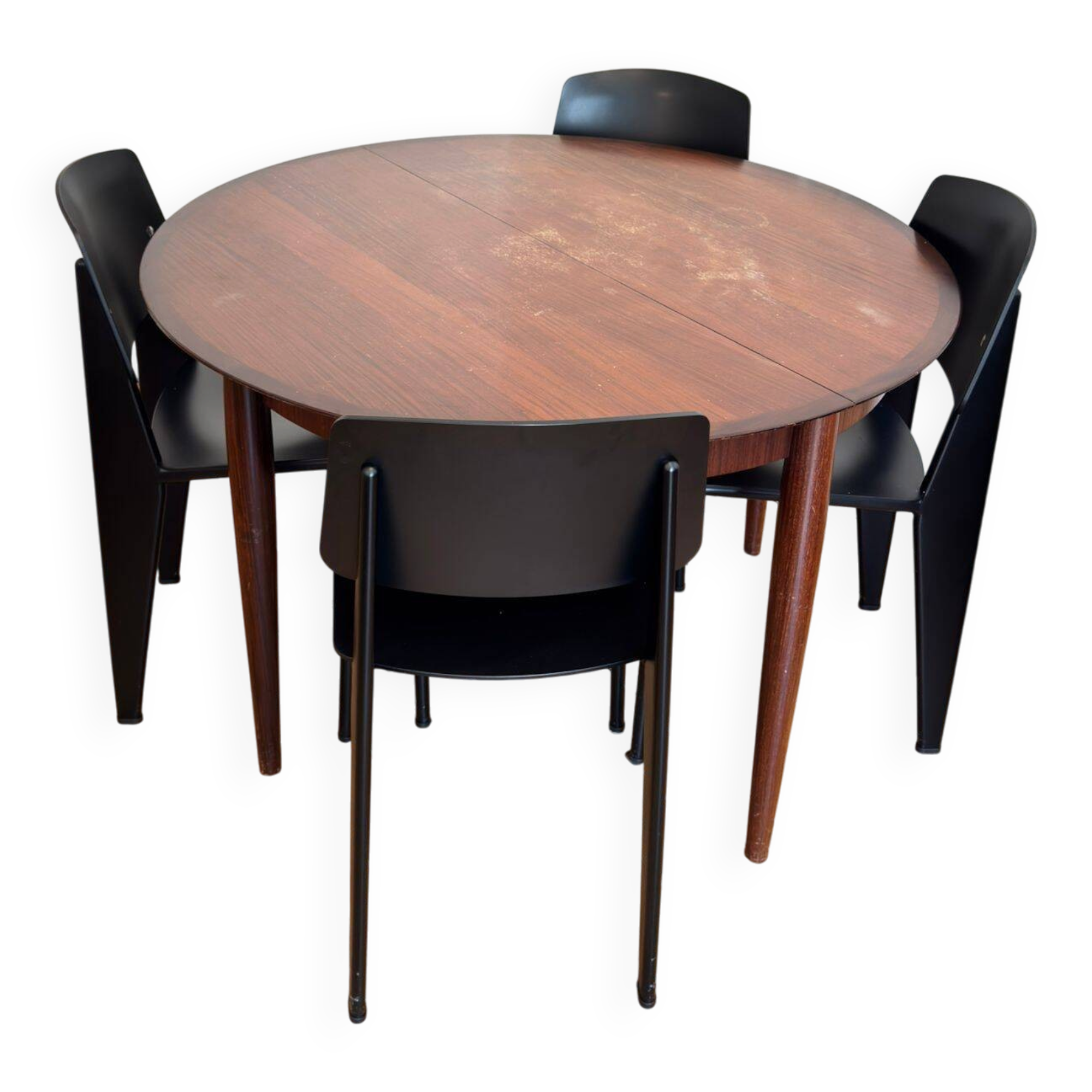 Round dining table Lubke in rosewood from the 1960s.