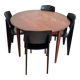 Round dining table Lubke in rosewood from the 1960s.