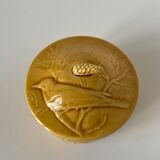 Small round covered terrine in yellow glazed porcelain
