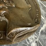 Pair of bronze medallions, Rouget de Lille and J.J. Rousseau