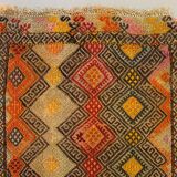 Vintage Turkish Mini Kilim 88x50 cm Wool Small Kelim Runner, shabby Chic