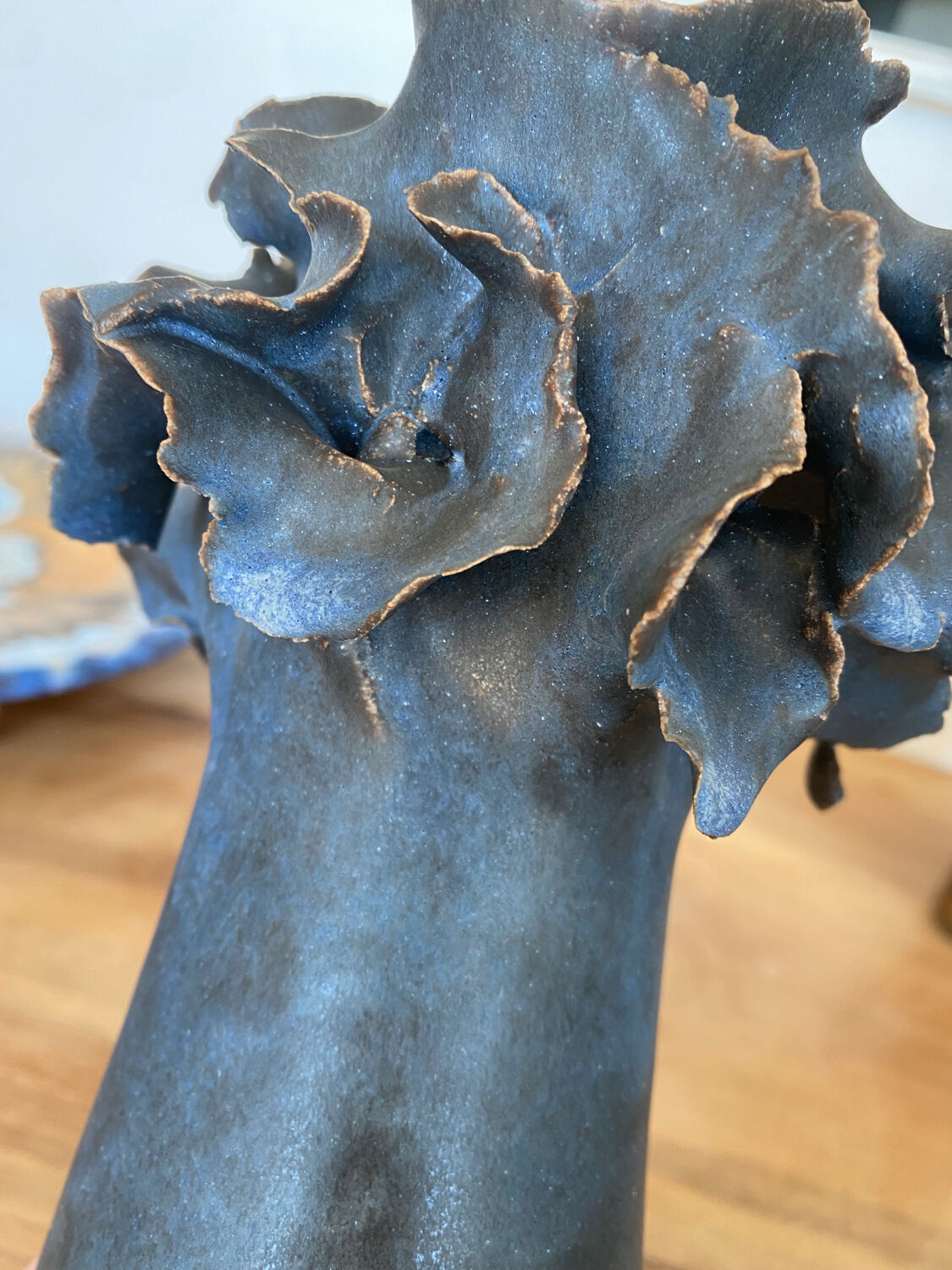 Blue contemporary ceramic vase