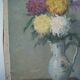 Still life with bouquet of flowers oil on canvas signed