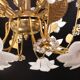 Large Size Vintage Murano Glass Chandelier White Flowers, 1970