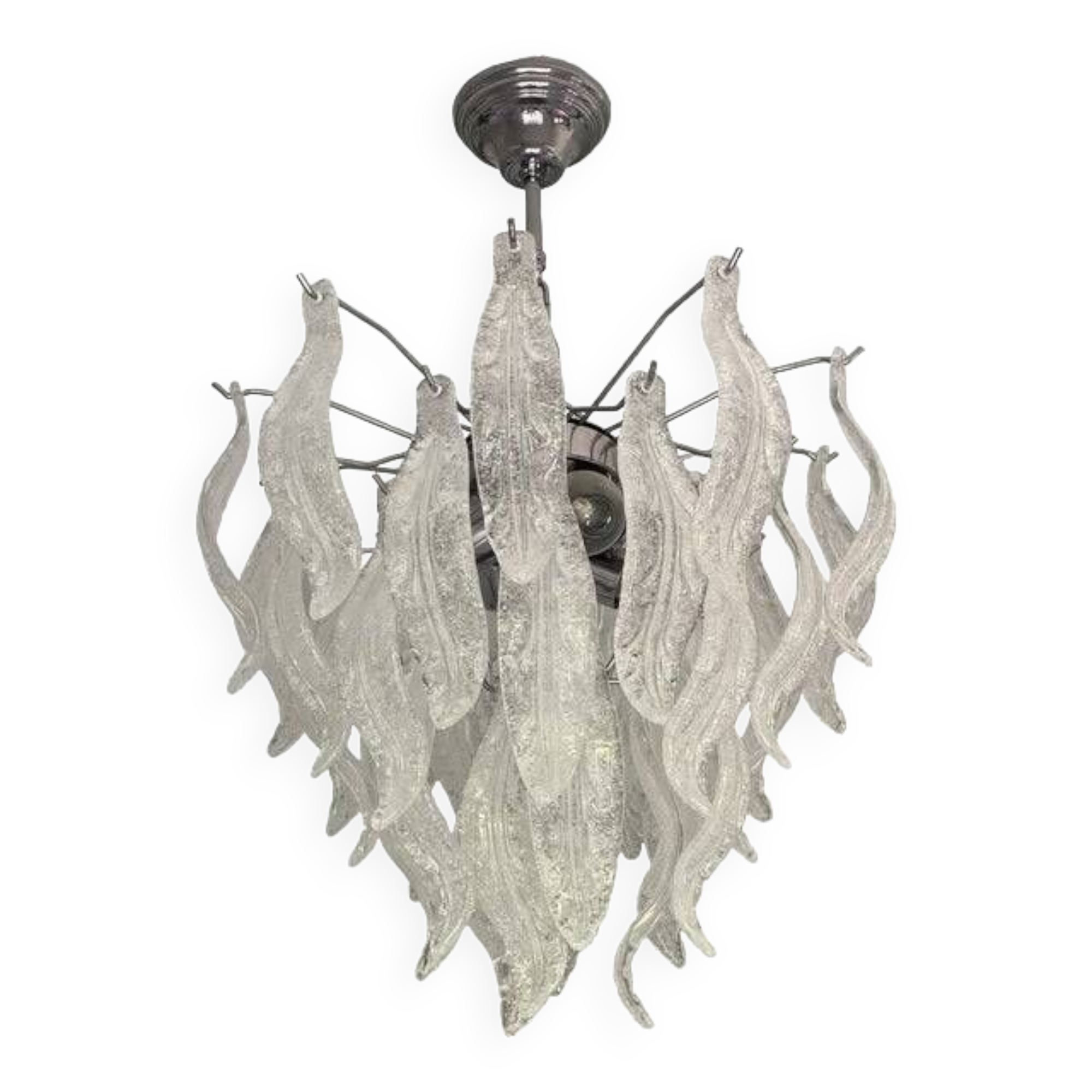 Contemporary leaflets murano glass chandelier in vintage style