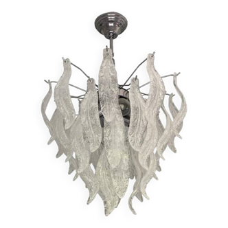 Contemporary leaflets murano glass chandelier in vintage style